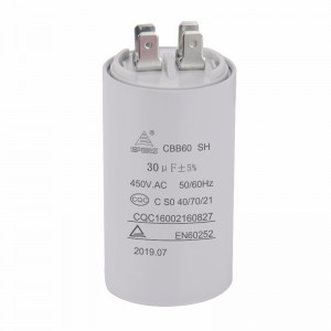 450VAC 30UF 50/60HZ C S0 40/70/21 CQC CBB60 condensateur